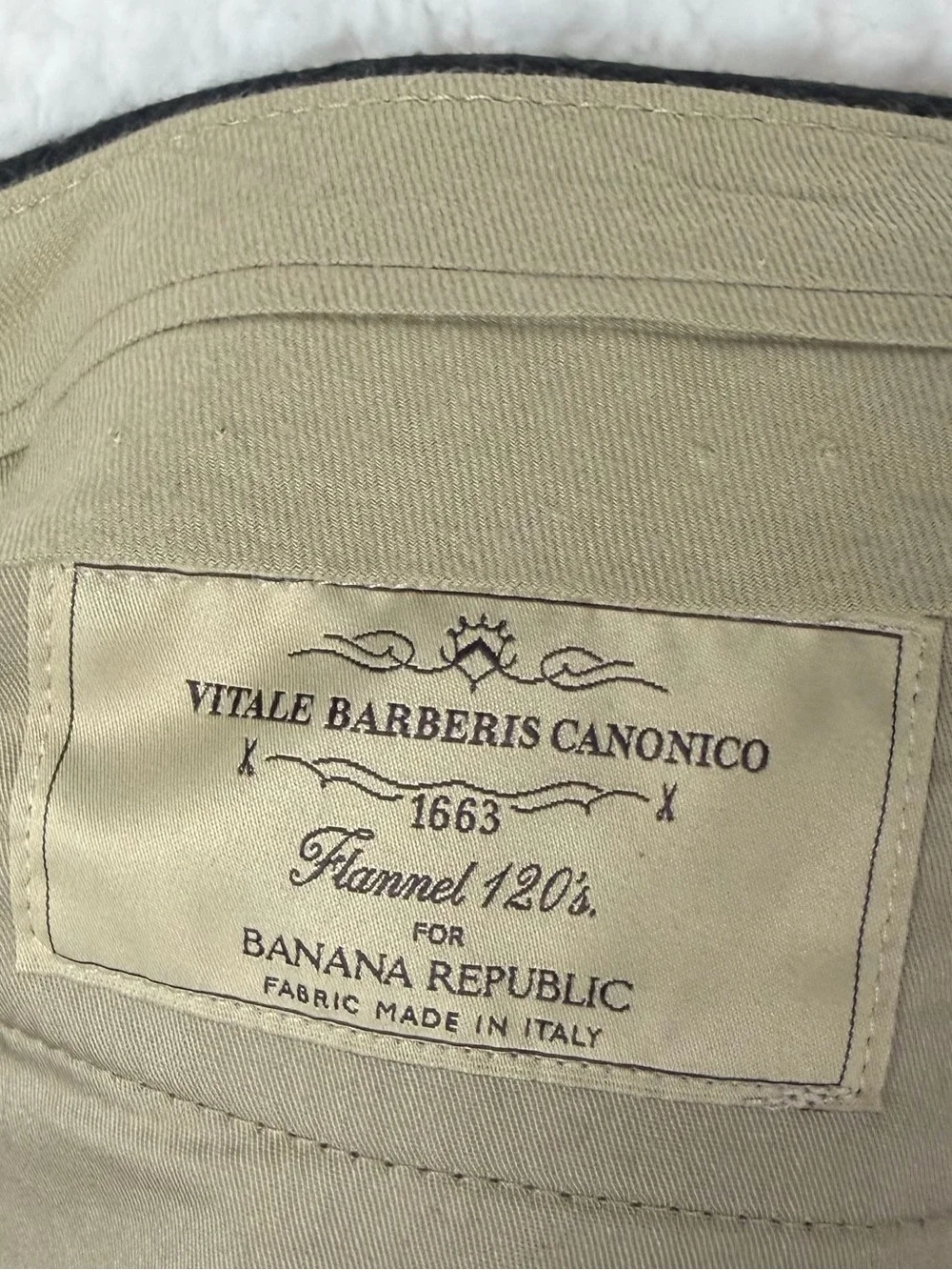 BANANA REPUBLIC • Vitale Barberis Canonico Flannel Tapered Dress Pants, 40x32